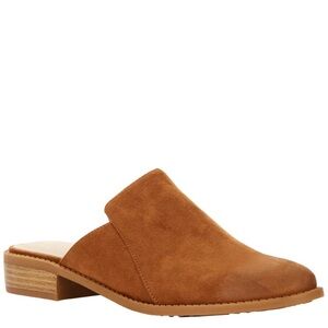 Melrose Ave Women's Vegan Suede Tan Slip-On Mules